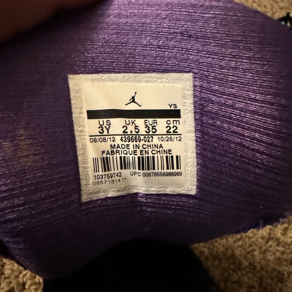 Air Jordan 13 Retros in a black, purple, and teal colorway - Picture 3 of 9